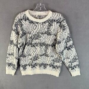 VTG Eurotop Mens Coogi Style Patterned 3D Knit Sweater MPullover Crew 80s 90s